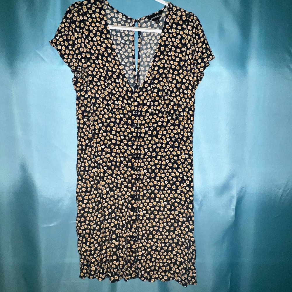 My Michelle Lightweight Summer Linen Floral Dress XXL (fits more like a LG/XLG)